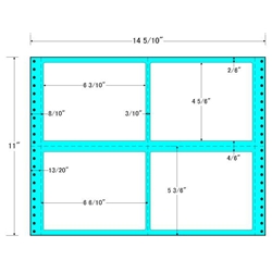 東洋印刷 MX14O [タックフォームラベル 14 5/10x11インチ 4面 500折]