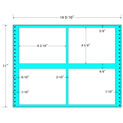 東洋印刷 MX14F [タックフォームラベル 14 5/10x11インチ 4面 500折]