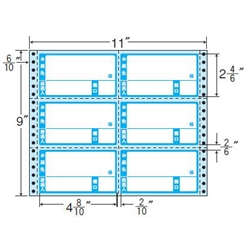 東洋印刷 M11BA [タックフォームラベル 11x9インチ 6面 500折]