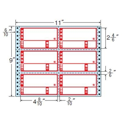 東洋印刷 M11BP [タックフォームラベル 11x9インチ 6面 500折]