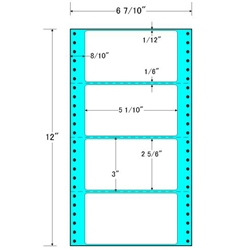 東洋印刷 MM6A [タックフォームラベル 6 7/10x12インチ 4面 1000折]