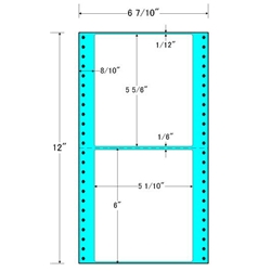 東洋印刷 MM6B [タックフォームラベル 6 7/10x12インチ 2面 1000折]
