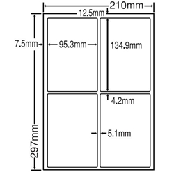 東洋印刷 LDW4ICF [シートカットラベル A4版 4面付(1ケース500シート)]