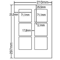 東洋印刷 LDW6GF [シートカットラベル A4 6面(500シート)]
