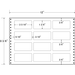 東洋印刷 LT12O [タックフォームラベル 12x8 3/6インチ 12面 500折]