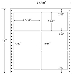東洋印刷 L10A [タックフォームラベル 10 4/10x11インチ 6面 500折]