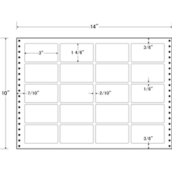 東洋印刷 L14S [タックフォームラベル 14x10インチ 20面 500折]