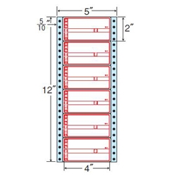 東洋印刷 MM5AP [タックフォームラベル 5x12インチ 6面 1000折]