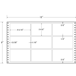 東洋印刷 LT15F [タックフォームラベル 15x9インチ 9面 500折]