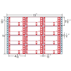 東洋印刷 M15CPK [タックフォームラベル 15x10インチ 12面 500折]