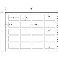 東洋印刷 LB15H [タックフォームラベル 15x11インチ 20面 500折]