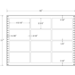 東洋印刷 LH15E [タックフォームラベル 15x11インチ 12面 500折]