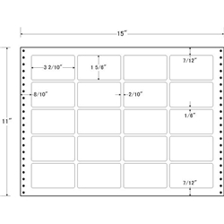 東洋印刷 LT15P [タックフォームラベル 15x11インチ 20面 500折]