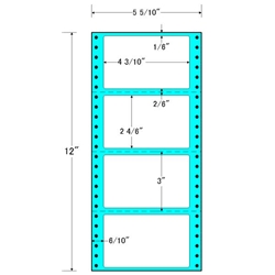 東洋印刷 R5H [タックフォームラベル 5 5/10x12インチ 4面 1000折]