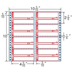 東洋印刷 R10CP [タックフォームラベル 10 5/10x10インチ 8面 500折]