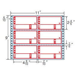 東洋印刷 R11BP [タックフォームラベル 11x9インチ 6面 500折]