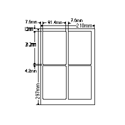 ナナクリエイト CL1 [レーザプリンタ用ラベル(4面)普通紙タイプ]