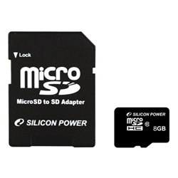 シリコンパワー SP008GBSTH010V10-SP [micro SDHCカード 8GB (Class10) 永久保証 (SDHCアダプター付)]