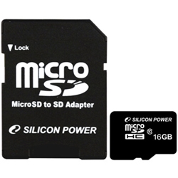 シリコンパワー SP016GBSTH004V10 [microSDHCカード 16GB(Class4) SDHCアダプター付]