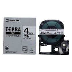 キングジム ラベルライタ「テプラ」PRO ST4K [「テプラ」PRO 透明ラベル 黒字 4mm]
