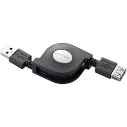 エレコム USB3-RLEA07BK [巻取USB3.0延長ケーブル(A-A)/0.7m/ブラック]