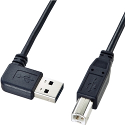 サンワサプライ KU-RL1 [両面挿せるL型USBケーブル(A-B)(1m・ブラック)]