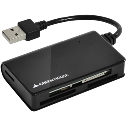 グリーンハウス GH-CRM1A-BK [SDXC対応USB2.0カードリーダ/ライタ ブラック]