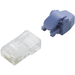 エレコム LD-RJ45TY10/TP [RJ45コネクタ/Cat5e/ヨリ線/ツメ折れ防止+カバー/10個]