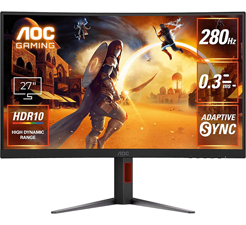 AOC C27G4Z/11 [27型曲面ゲーミングディスプレイ/フルHD(1920×1080)/HDMI、DisplayPort/280Hz]