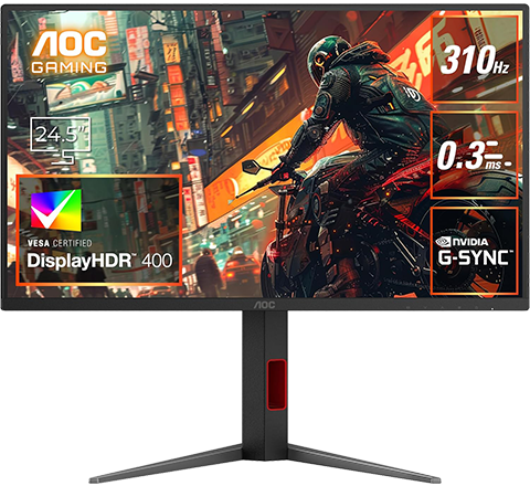 AOC 25G4S/11 [24.5型ゲーミング液晶ディスプレイ/1920×1080/HDMI、DisplayPort/ブラック/310Hz]