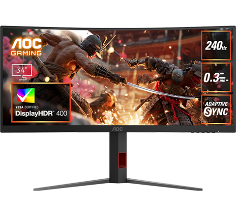 AOC CU34G4Z/11 [34型ゲーミング液晶ディスプレイ/3440×1440/HDMI、DisplayPort/ブラック/240Hz/1500R曲面]