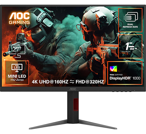 AOC U27G4XM/11 [27型ゲーミング液晶ディスプレイ/3840×2160/HDMI、DisplayPort/スピーカー：なし/160・320Hz]
