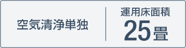 空気清浄単独　運用床面積25畳